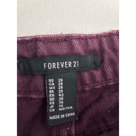Forever 21 Shorts Denim Frayed Hem Womens Purple size 29 - Picture 3 of 8